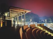 The Palisades fire at the Getty Villa’s Cafe. The museum’s buildings escaped damage but the landscape did not.